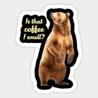 Coffee And Grizzlies Bear Lover Grizzly Wildlife Sticker